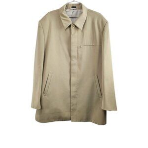 Pronti Collection By Phita Men's Jacket Button Up Khaki Peacoat